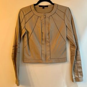 Beige Faux Leather Jacket from Guess- Size S